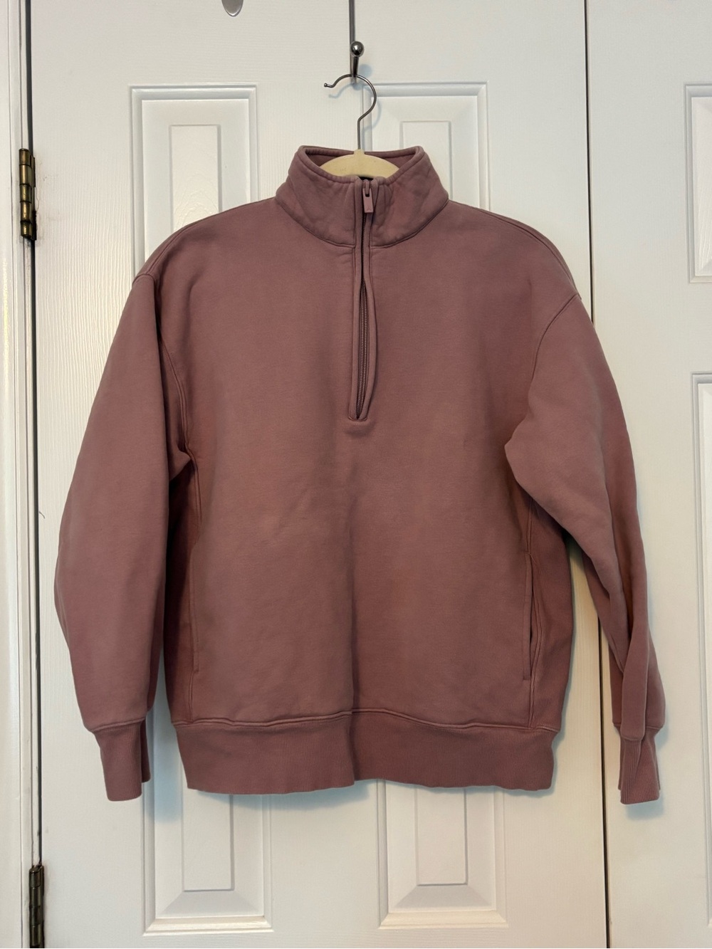 Aritzia Dusty Rose Half-Zip Sweatshirt - Picture 3 of 5